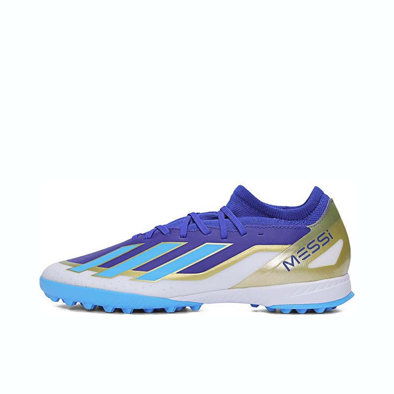 adidas阿迪達斯中端TF碎釘梅西藍白訓練運動人草成人足球鞋ID0718