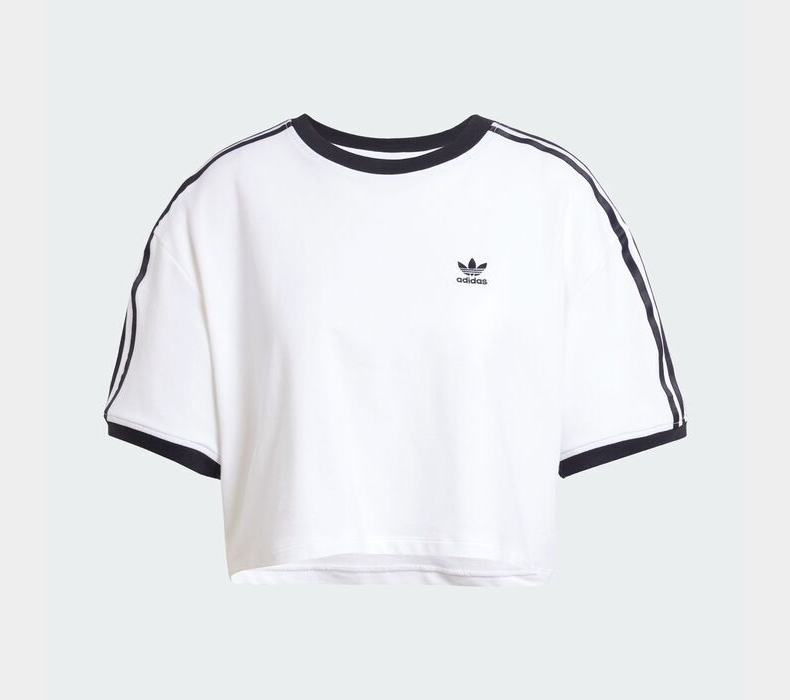 adidas阿迪三葉草女短款T恤夏季休閑短袖運(yùn)動(dòng)上衣 JC8150