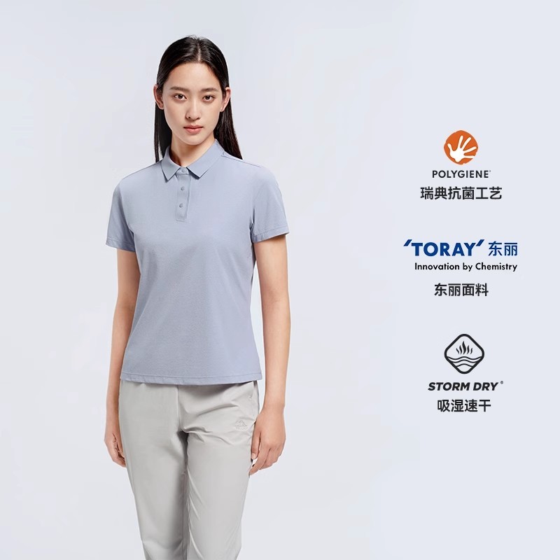 伯希和戶外polo衫女25新款防曬速干短袖上衣抗菌吸汗運動半袖內(nèi)搭125215008